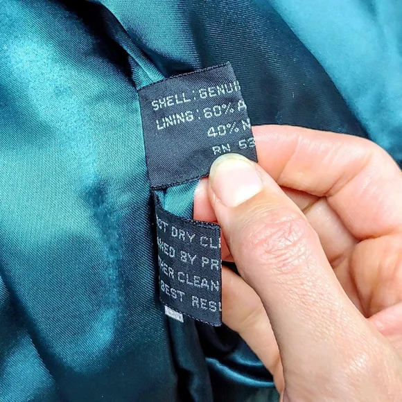 80s color block leather vintage bomber jacket - Picture 6 of 7